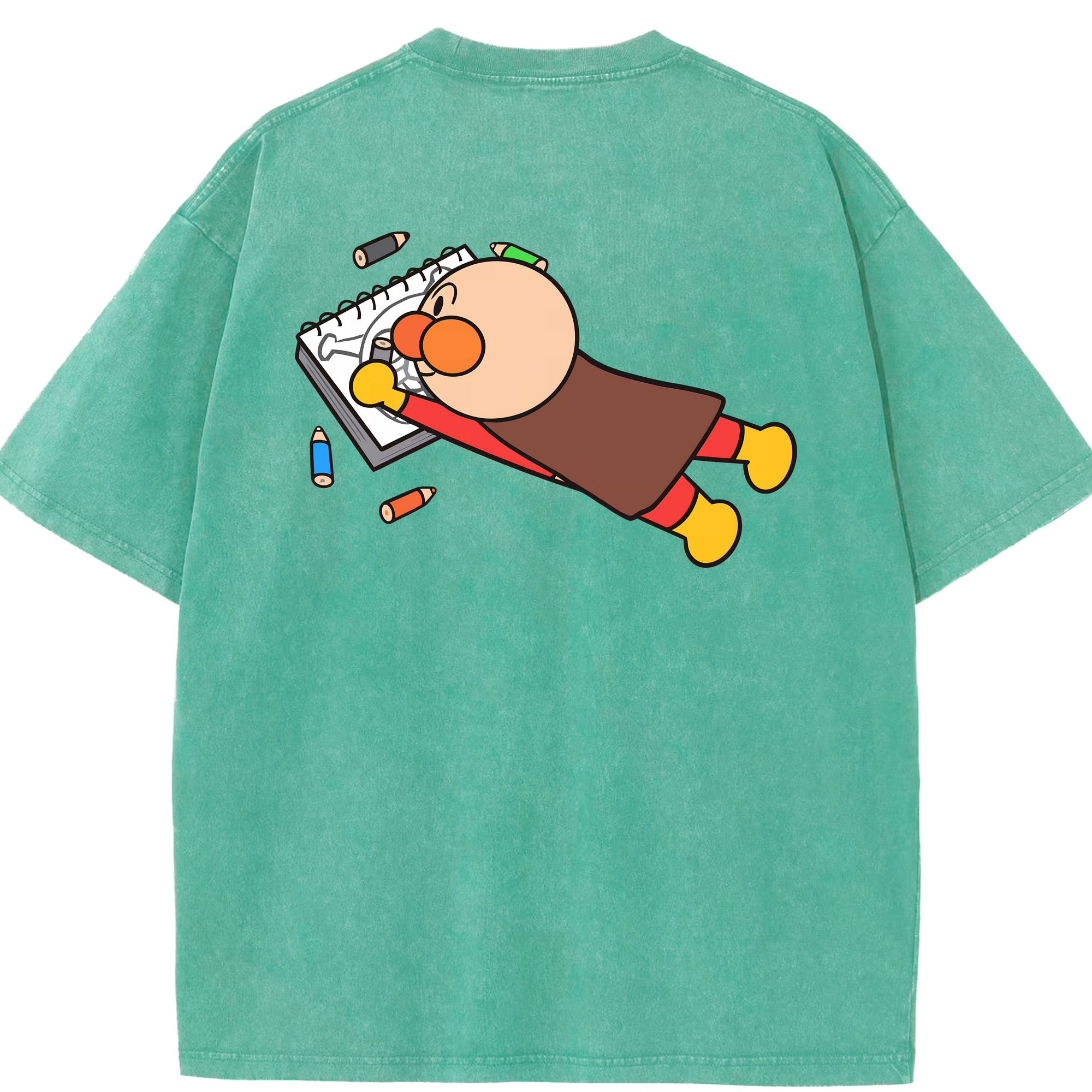 （画像用） アンパンマン Anpanman 綿100% ヴィンテージ風 半袖Tシャツ（背面プリント）